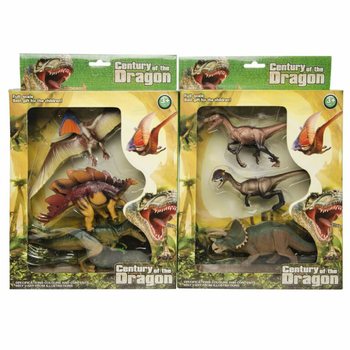 3 DAĻU DINOZAURU ROTAĻLIETU FIGŪRIŅU KOMPLEKTS - LIELĀ DĀVANU KASTĒ (1 gab.)