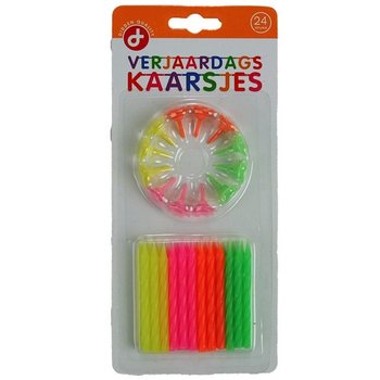 DZIMŠANAS DIENAS SVECĪŠU KOMPLEKTS, Satur: 24 Svecītes ar turētājiem