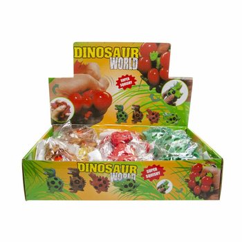 Saspiežama dinozaura sieta bumba "Squishy Mesh" - stends (12 gab.)