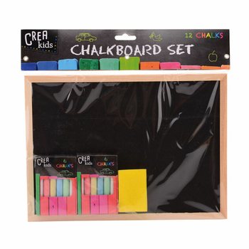 CREA KIDS Krīta tāfeles komplekts 29x21CM ar krītiem un sūkli (12 gab.)