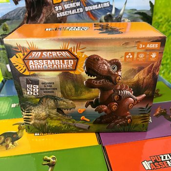 3D Dinozaura Konstruktora Komplekts Dāvanu Kastītē - Displejs (8 gab.)