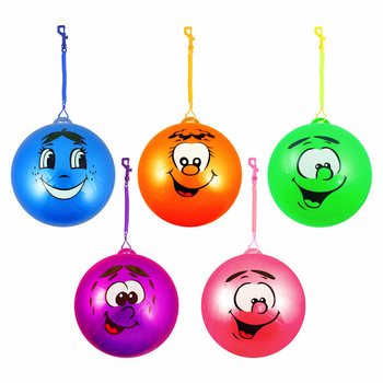 Bungee bumba ar Smiley sejiņu un elastīgu auklu Ø 23 cm (24 gab.)
