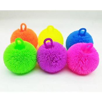 PUFFER BUMBA SPILGTĀS KRĀSĀS - 8CM - DISPLEJĀ (12 gab.)