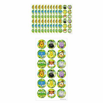 FUN STICKERS – DŽUNGĻI, 18 UZLĪMES LOKSNĒ (10 gab.)