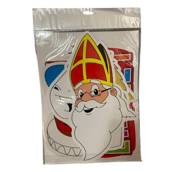 SINTERKLAAS SINT & PIET - ABPUSĒJU DEKORATĪVO PLĀK&Scaron;ŅU KOMPLEKTS, 4 DAĻAS (6 gab.)