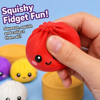 RAGE - Squishy SUGAR EDITION Bun Dumplings LIELI (8.5 x 8.5 x 4.8 cm) - Viral 2026 Fidget rotaļlieta (12 gab.)