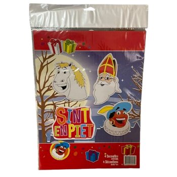 SINTERKLAAS SINT & PIET - ABPUSĒJU DEKORATĪVO PLĀK&Scaron;ŅU KOMPLEKTS, 4 DAĻAS (6 gab.)