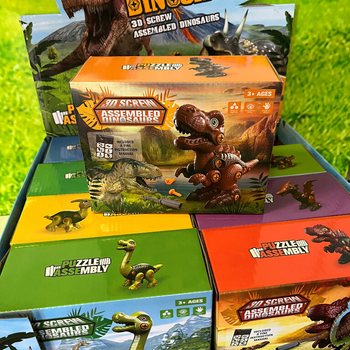3D Dinozaura Konstruktora Komplekts Dāvanu Kastītē - Displejs (8 gab.)