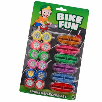 BIKE FUN - 18 daļu Velosipēda Spieķu Atstarotāju Komplekts uz Kartes (1 gab.)