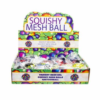 SQUISHY BUMBIŅA - Diametrs: 5 CM - SPILGTU KRĀSU MIX DISPLEJĀ (24 gab.)
