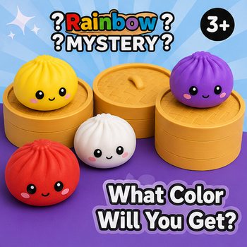 RAGE - Squishy SUGAR EDITION Bun Dumplings LIELI (8.5 x 8.5 x 4.8 cm) - Viral 2026 Fidget rotaļlieta (12 gab.)