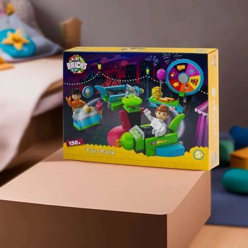 KIDS BRICKS FUN PARK - BŪVNIECĪBAS BLOKU KOMPLEKTS - 130 DAĻAS (1 gab.)