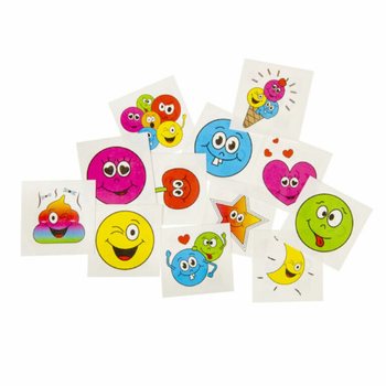 Pagaidu tetovējumi Smiley - 48 iepakojumu displejs