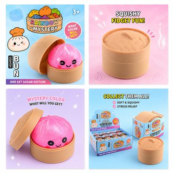RAGE - Squishy SUGAR EDITION Bun Dumplings MAZIE (5.3 x 5.3 x 4.1 Cm) Viral 2026 Fidget Toy (24 gab.)