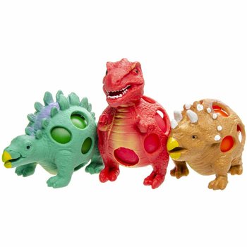 Saspiežama dinozaura sieta bumba "Squishy Mesh" - stends (12 gab.)