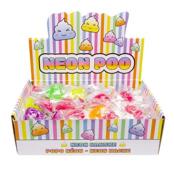 NEON KAKAS STRESA BUMBIŅA - MIX KRĀSAS - DISPLEJĀ (50 gab.)