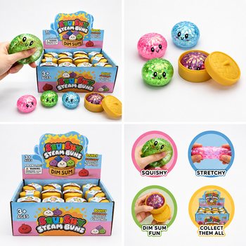 RAGE - Spīdīgi mīkstie pelmeņi SQUISHY MAZI (Izm. 5.5 x 5.5 x 3 cm) - Virālās 2026. gada fidget rotaļlietas (24 gab.)