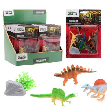 ANIMAL WORLD - Dinozauru Komplekts 8 Daļas - Displejā (12 gab.)