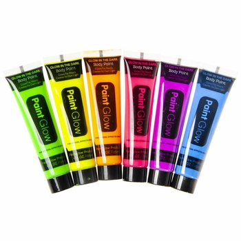 NEON Glow in the Dark Sejas Krāsas - UV Aktīvas (Display 24 gab)