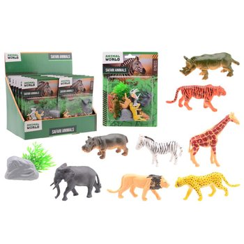 ANIMAL WORLD - SAFARI DZĪVNIEKU ROTAĻU KOMPLEKTS 10 DAĻAS UZ KARTES - DISPLEJĀ (12 gab.)