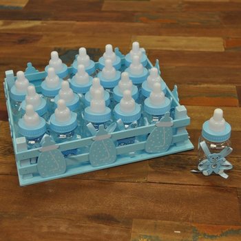 Dekoratīvā Kastīte ar 20 Mini Pudeļu Dekorācijām - Zila