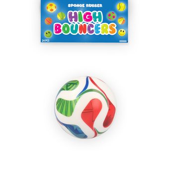 HIGH BOUNCE FUTBOLA BUMBIŅA - LĒKĀJO&Scaron;Ā BUMBA - DISPLEJĀ (24 gab.)