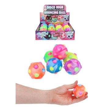 Mirdzo&scaron;a Disko Lēkājo&scaron;ā Bumba - 6cm - Displejs 12 gab.