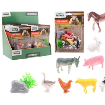 ANIMAL WORLD - Lauku sētas dzīvnieku komplekts 12 gab. - Displejs (12 gab.)