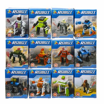 Būvniecības Klucī&scaron;i Roboti (12 gabali displejā)