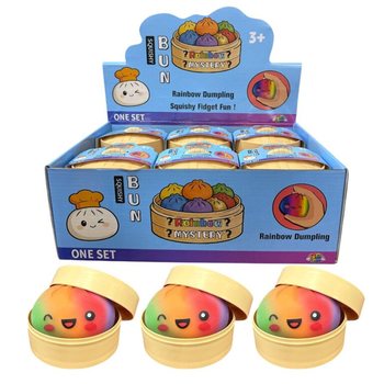 RAGE - RAINBOW Squishy Bun Dumplings LIELI (8.5 x 8.5 x 4.8 Cm) - Virālais 2026 Fidget Toy (12 gab.)