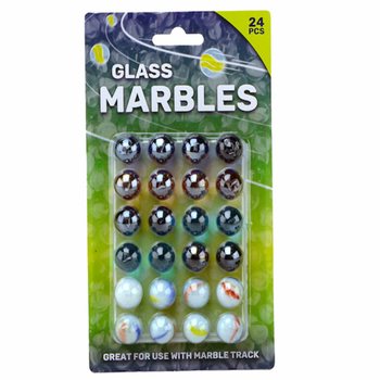 Stikla Bumbiņas uz Kartes - 24 Gab. (16mm)