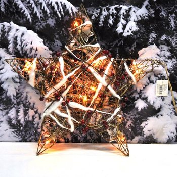 LIELA SPĪDOŠA ZIEMASSVĒTKU ZVAIGZNE DEKORĀCIJA 45 CM (2 gab.)