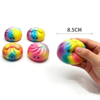 RAGE - Varavīksnes Squishy pelmeņi LIELI - PU putu izdevums, 8.5x8.5x4.8 cm (12 gab.)