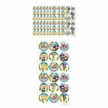 FUN STICKERS - PIRĀTU UZLĪMES - 18 UZLĪMES LAPĀ (10 gab.)
