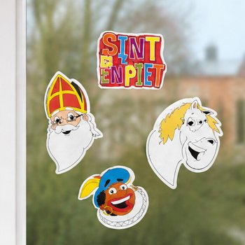 SINTERKLAAS SINT & PIET - ABPUSĒJU DEKORATĪVO PLĀK&Scaron;ŅU KOMPLEKTS, 4 DAĻAS (6 gab.)
