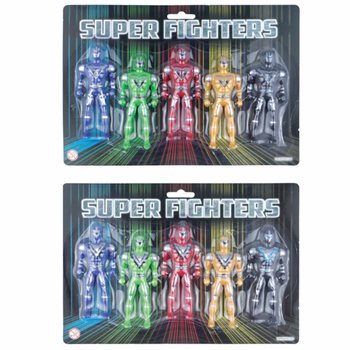 SUPER FIGHTERS - 5 Darbības Figūriņas uz Kartes (6 gab.)