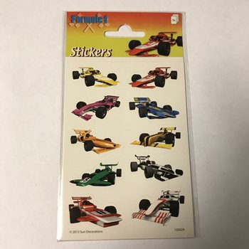 UZLĪMJU LAPA: FORMULAS 1 SACĪKŠU AUTO, 16 x 9 cm (10 gab.)