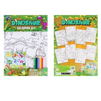 LIELS KRĀSO&Scaron;ANAS KOMPLEKTS - MODELIS: DINOZAURS - Izm 22x30x1 CM (12 gab.)