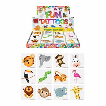 FUN TATTOO - DŽUNGĻU DZĪVNIEKI - DISPLEJS (48x12 gab.)