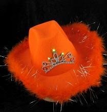 Spīdo&scaron;a Kovboju Cepure - Oranža (6 gab.)
