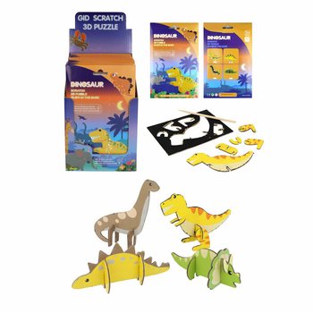 SCRATCH 3D Dinozauru puzles - Displejs (18 gab.)