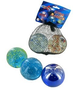 2 SUPER LIELAS STIKLA LODE (GIGANTI) 60mm MAISIŅĀ (12 gab.)