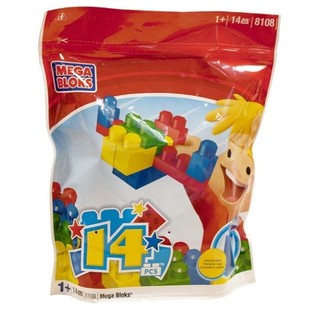 Mega Bloks 8108 - Lielo kluču maiss (14 detaļas)