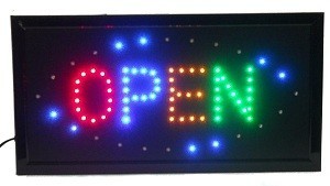 LED Gaismas Reklāma OPEN - 4 Krāsas - Mirgojoša