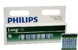 12x BATERIJAS "PHILIPS - SUPER HEAVY DUTY" AA - LONGLIFE (12 gab. Blisterī)