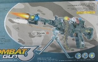 Rotaļu ložmetējs Combat ar gaismu un skaņu - 56 cm