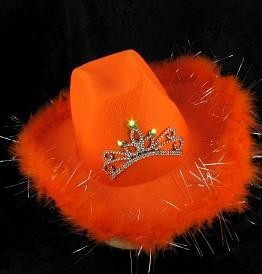 Spīdoša Kovboju Cepure - Oranža (6 gab.)
