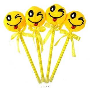 Plīša lodīšu pildspalva Smiley (12 gab.)