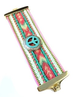 Luksusa Plata Rokassprādze Piparmētru Ibiza Peace (1 gab.)