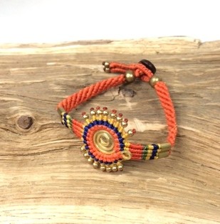 HANDMADE ORIGINALS Rokassprādze Oranža/Brūna (1 gab.)